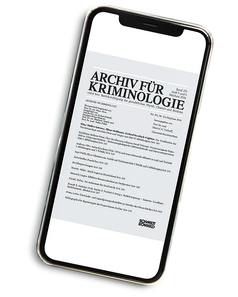 App-Mockup Archiv für Kriminologie